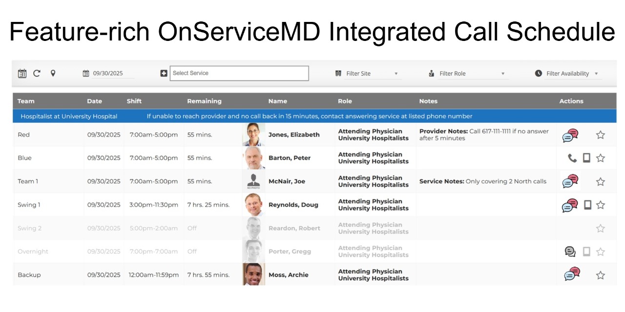 OnServiceMD Integrated Call Schedule!