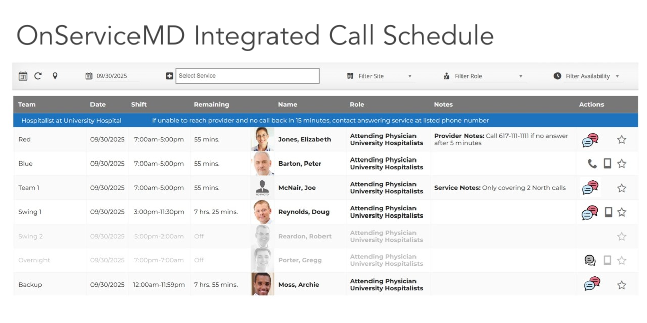 OnServiceMD Integrated Call Schedule!